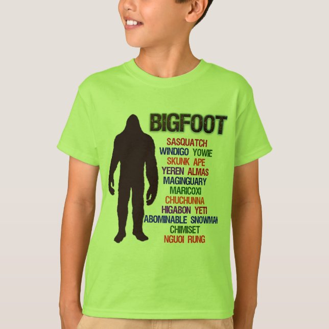 T-shirt Noms de Bigfoot (Devant)