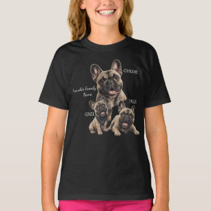 T-shirt Noms de famille de Bouledogue français personnalis