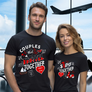T-shirt Noms de l'ensemble de voyage Couple Correspondant 