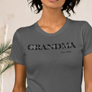 T-shirt Noms des petits-enfants de grand-mère année d'étab