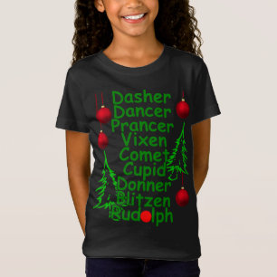 T-Shirt Noms des rennes de Noël