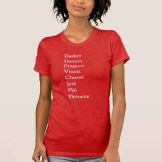 T-shirt Noms des rennes des danseurs de ballet