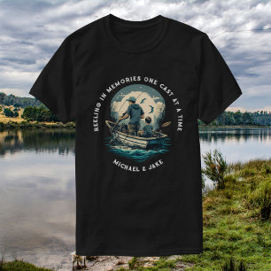 T-shirt Noms Personnalisés Pêche Père Fils Cadeau de Fête 