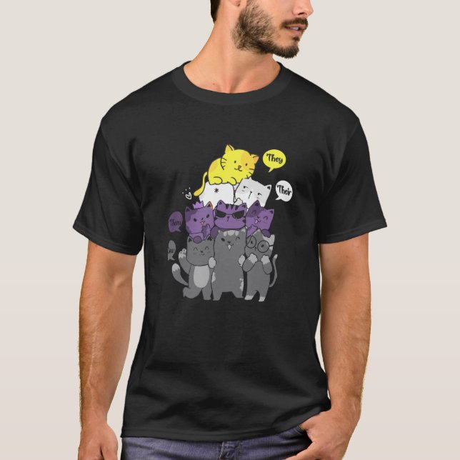 T-shirt Non-binaire Ils Leur Les Mêmes Non-Binary Fla (Devant)