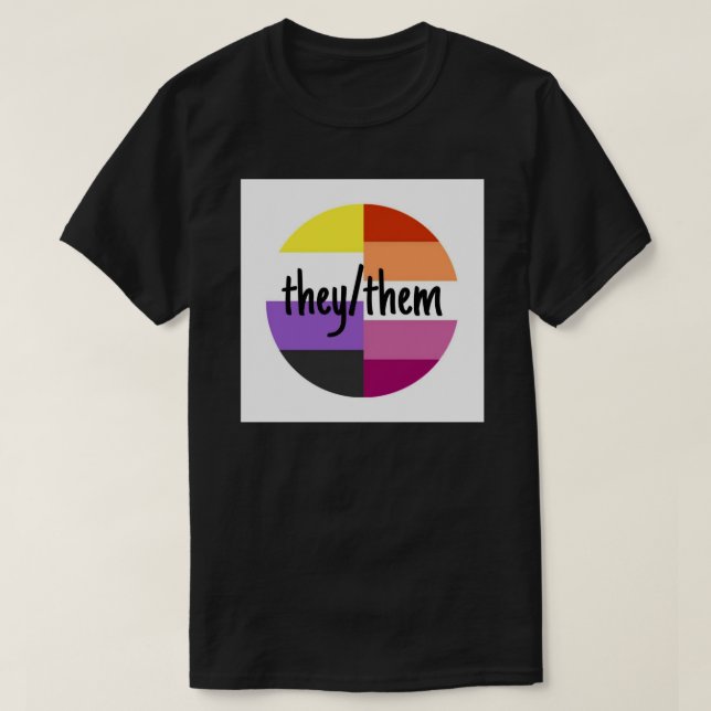 T-shirt non binaire lesbienne thethem Pin (Design devant)