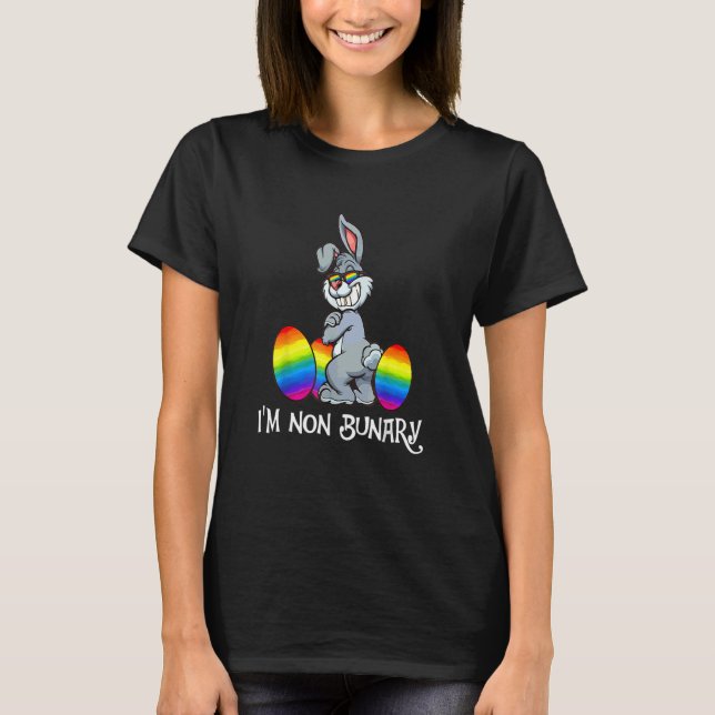 T-shirt Non Binary Easter Bunny Lgbt Gay pride Lgbtg Nonbi (Devant)