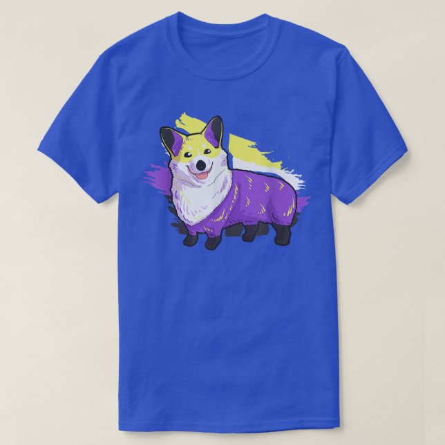T-shirt Non-binary Gifts, Non-binary Corgi, Lgbt Agender S (Design devant)
