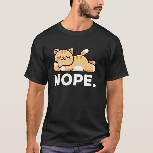 T-shirt Non Chat Paresseux Drôle De Chat (Devant)