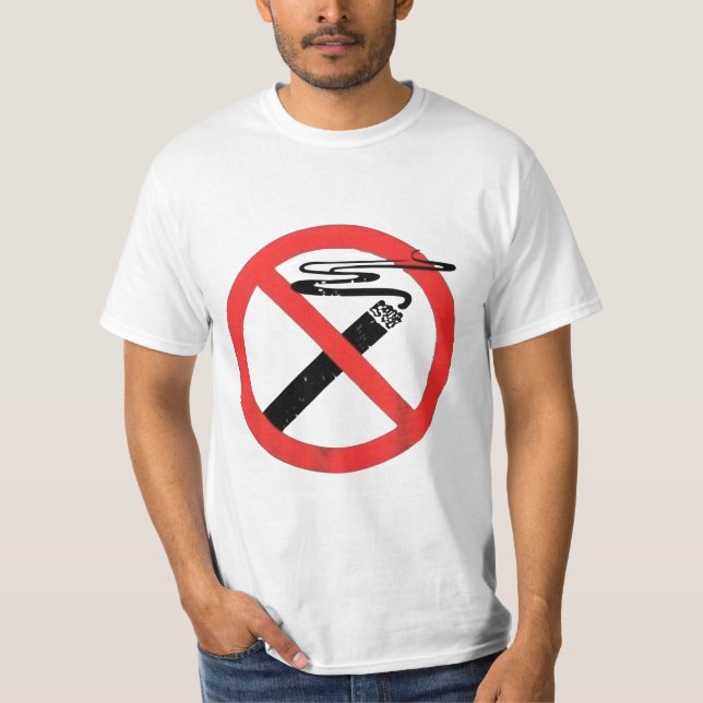 T-shirt non fumeur - Déclaration anti-tabac en gra (Devant)