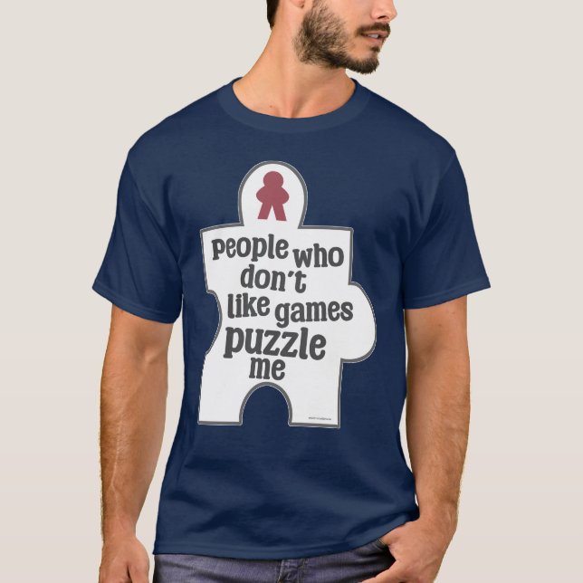 T-shirt Non Gaming People Puzzle Me Meeple (Devant)