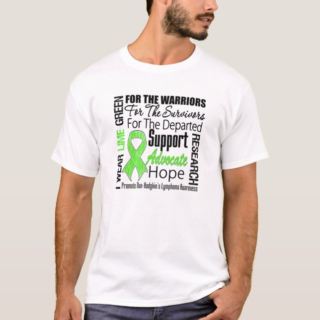 T-shirt Non HOMMAGE de ruban de vert de chaux de lymphome (Devant)