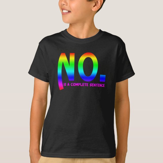 T-shirt Non. Le Sticker De Phrase Complet (Devant)