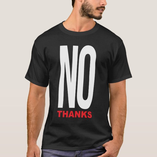 T-shirt Non merci noir (Devant)