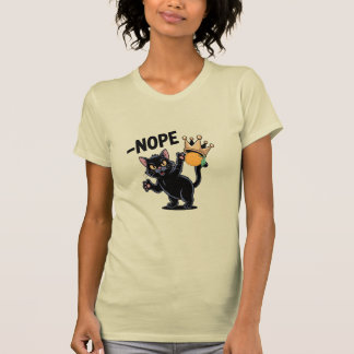T-shirt Non, No Orange Kings dit Cat creme