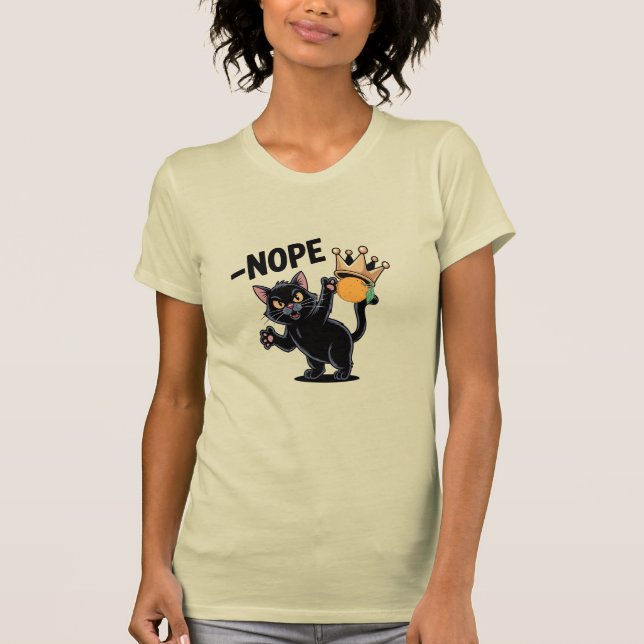 T-shirt Non, No Orange Kings dit Cat creme (Devant)