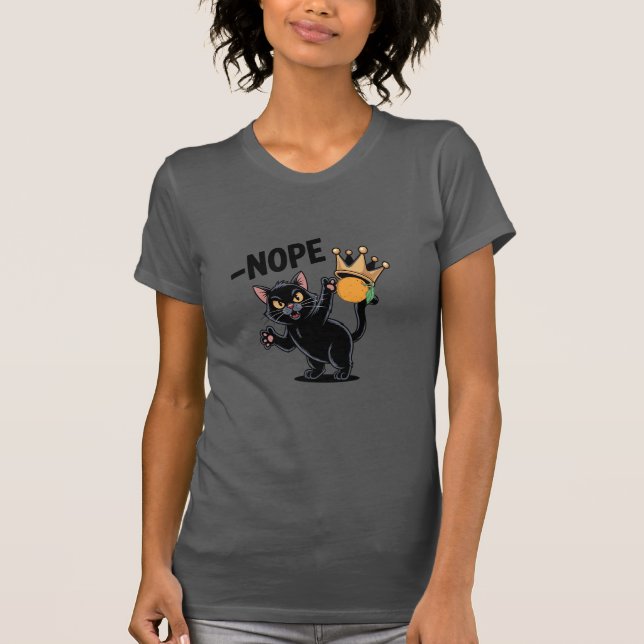 T-shirt Non, No Orange Kings dit Cat Dark Grey (Devant)