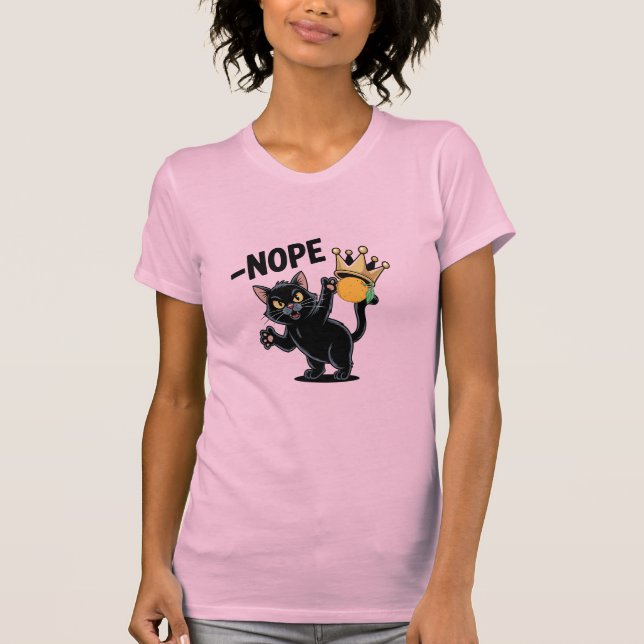 T-shirt Non, No Orange Kings dit Cat Pink (Devant)