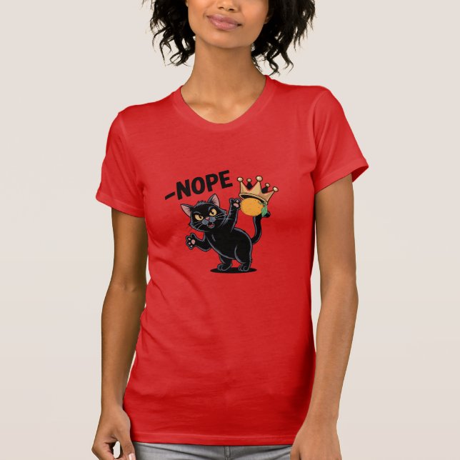 T-shirt Non, No Orange Kings dit Cat Red (Devant)