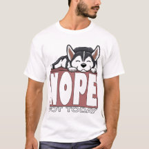 Non pas aujourd'hui Chien Husky Sibérien endormi