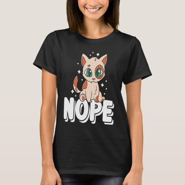 T-shirt Non Pas Aujourd'Hui Lazy Chat Kitten (Devant)