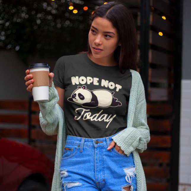 T-shirt Non pas aujourd'hui Panda ours fatigué (Créateur téléchargé)