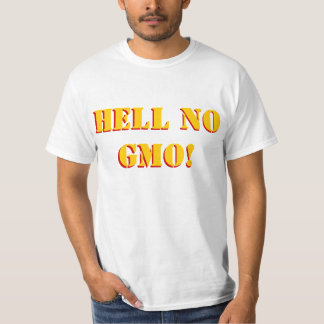 T-shirt Non police de pochoir de GMO, avant et dos,