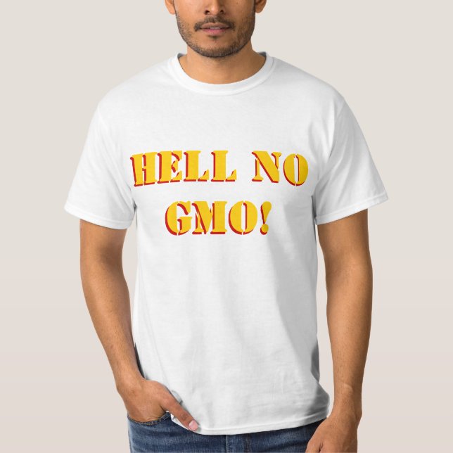T-shirt Non police de pochoir de GMO, avant et dos, (Devant)