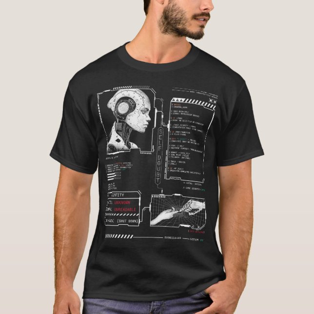 T-shirt Non reconnu - Techno-Brutalist Streetwear Design (Devant)