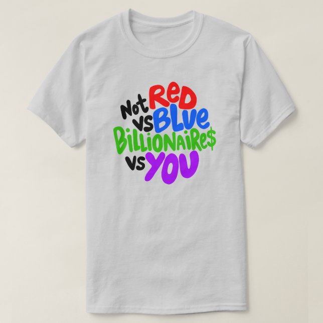 T-shirt Non Rouge Vs Bleu (Design devant)