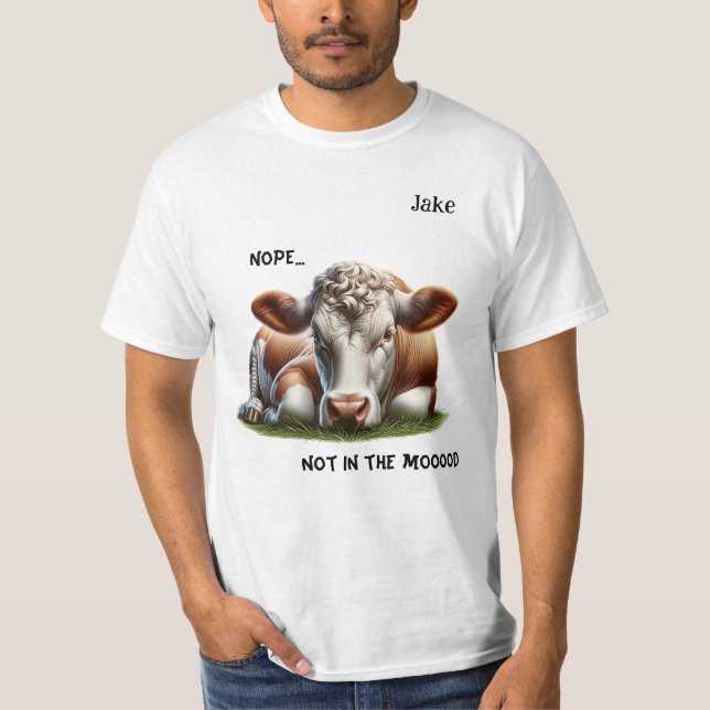 T-shirt "Non..." Vache Personnalisable Hommes (Devant)