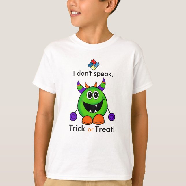 T-shirt non verbal d'Halloween Costume d'autisme p (Devant)
