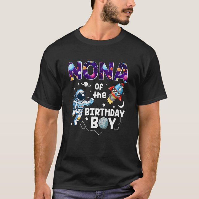 T-shirt Nona De L'Anniversaire Astronaut Thème Spatial Gar (Devant)