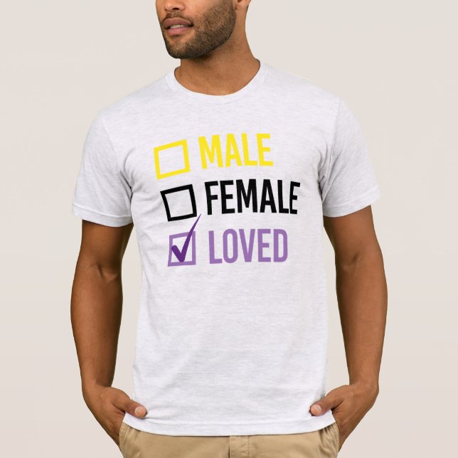 T-shirt Nonbinaire et aimé (Devant)