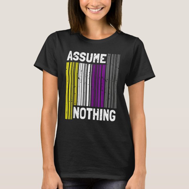 T-shirt Nonbinaire I Fierté Lgbt I Code-Barres Du Drapeau  (Devant)