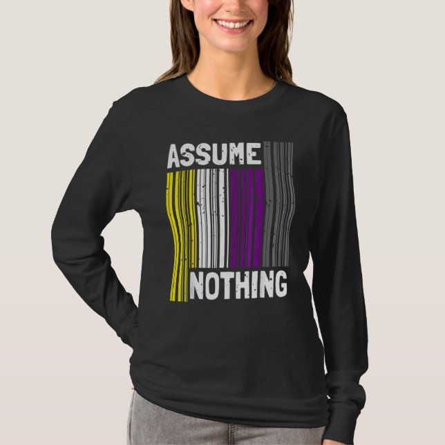 T-shirt Nonbinaire I Fierté Lgbt I Code-Barres Du Drapeau  (Devant)