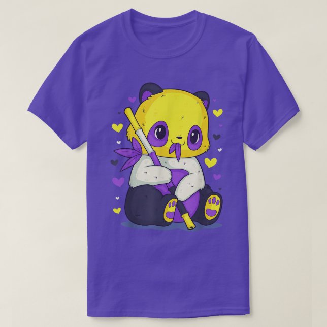 T-shirt NonBinary Pride Flag Panda Genderqueer LGBT Gay Pr (Design devant)