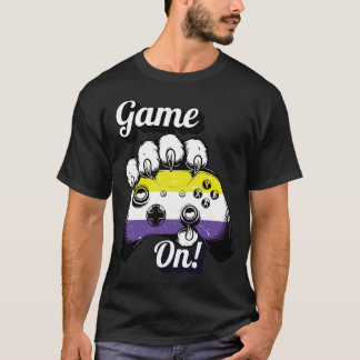 T-shirt Nonbinary Pride Game On Tiger Paw Controller Shirt