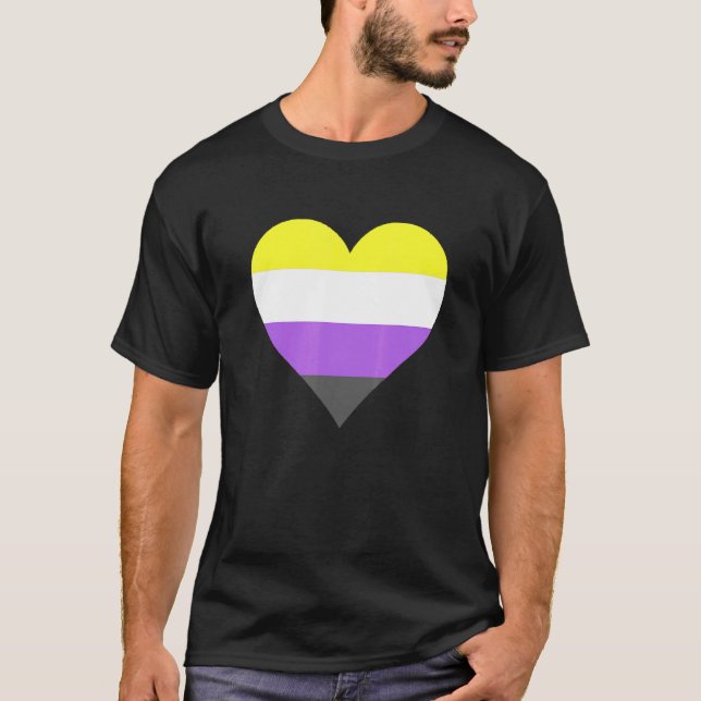 T-shirt Nonbinary Pride LGBT Nonbinary Heart Nonbinary Fla (Devant)