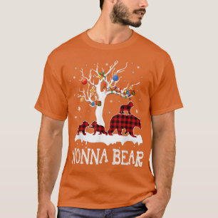 T-shirt Nonna Bear Pajama de Noël Buffalo Rouge Plaid Fami