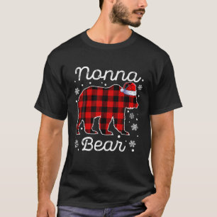 T-shirt Nonna Bear Pajamas de Noël Rouge Plaid Buffalo Fam