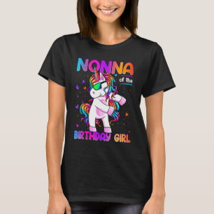 T-shirt Nonna de l'anniversaire fille Dabbing Unicorn Part