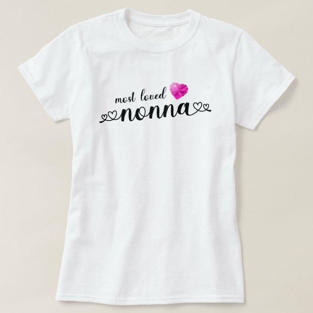 T-shirt Nonna la plus aimée (Design devant)