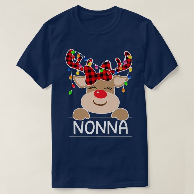 T-shirt Nonna Nonna Noel Noël Feux Noël (Design devant)