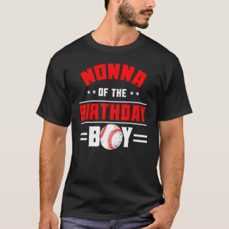 T-shirt Nonna Of The Birthday Boy Baseball Thème Famille B