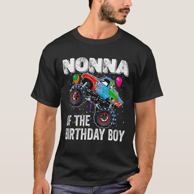 T-shirt Nonna of the Birthday Boy Monster Truck Anniversai (Devant)