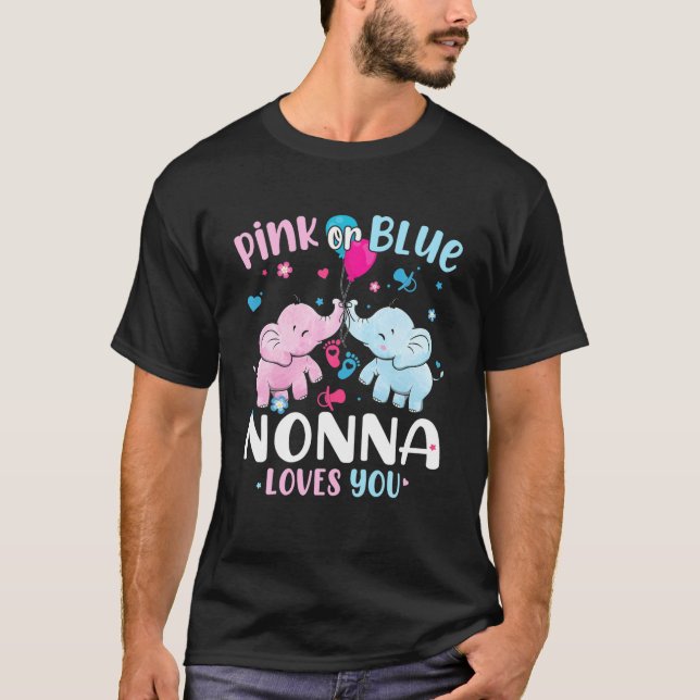 T-shirt Nonna Rose Ou Bleue Vous Aime Genre Révéler Elepha (Devant)