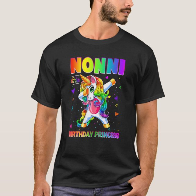T-shirt Nonni De L'Anniversaire Princesse Fille Dabbing Un (Devant)