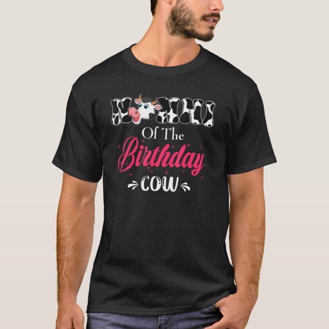 T-shirt Nonni De L'Anniversaire Vache Élevant Barnyard Bir (Devant)