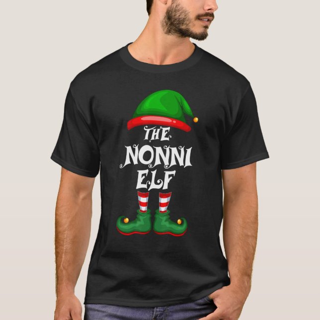 T-shirt Nonni Elf Matching Family Group Christmas Party Pa (Devant)
