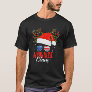 T-shirt Nonnie Claus Reindeer Père Noël Messy Bun Christma